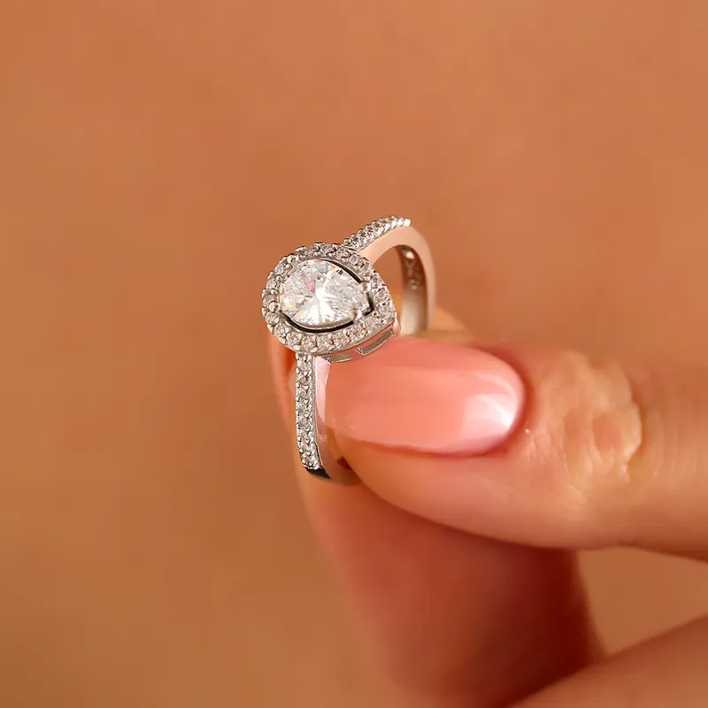 Teardrop Zircon Ring Gift for Her