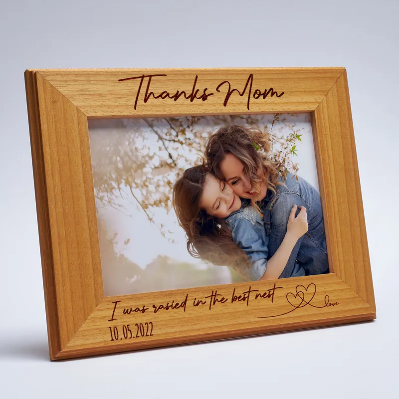 Personalised Wooden Photo Frame for Mother's Day Gift