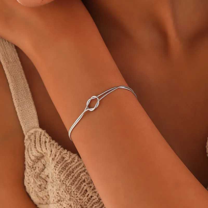 The Knot of Love Silver Bracelet