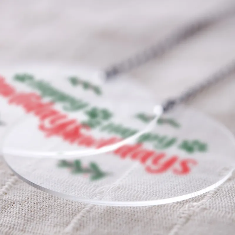 Transparent Acrylic Happy Pawlidays Pine Tree Christmas Ornament