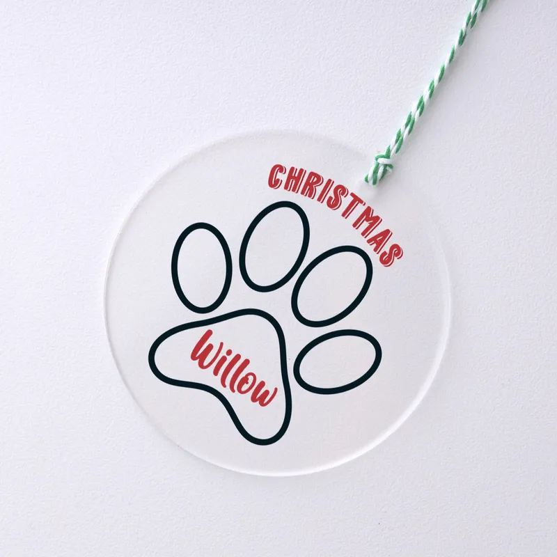 Transparent Acrylic Personalized Christmas Pine Tree Ornament