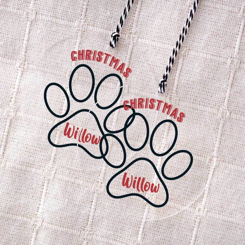 Transparent Acrylic Personalized Christmas Pine Tree Ornament