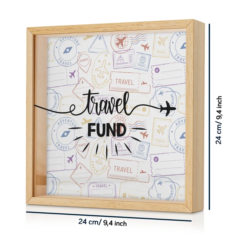 Travel Fund Design Wooden Money Box