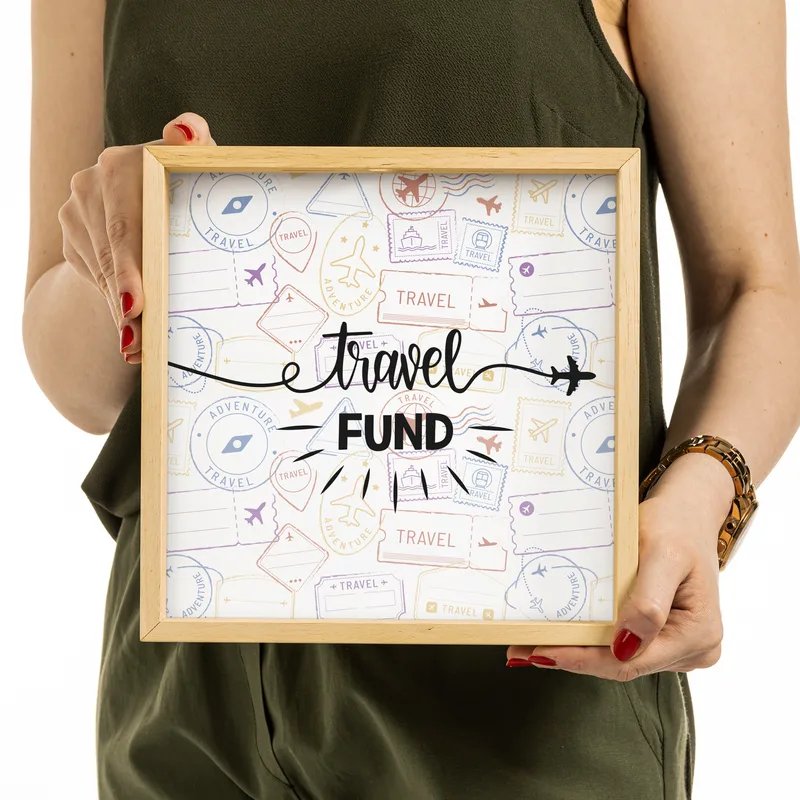 Travel Fund Design Wooden Money Box
