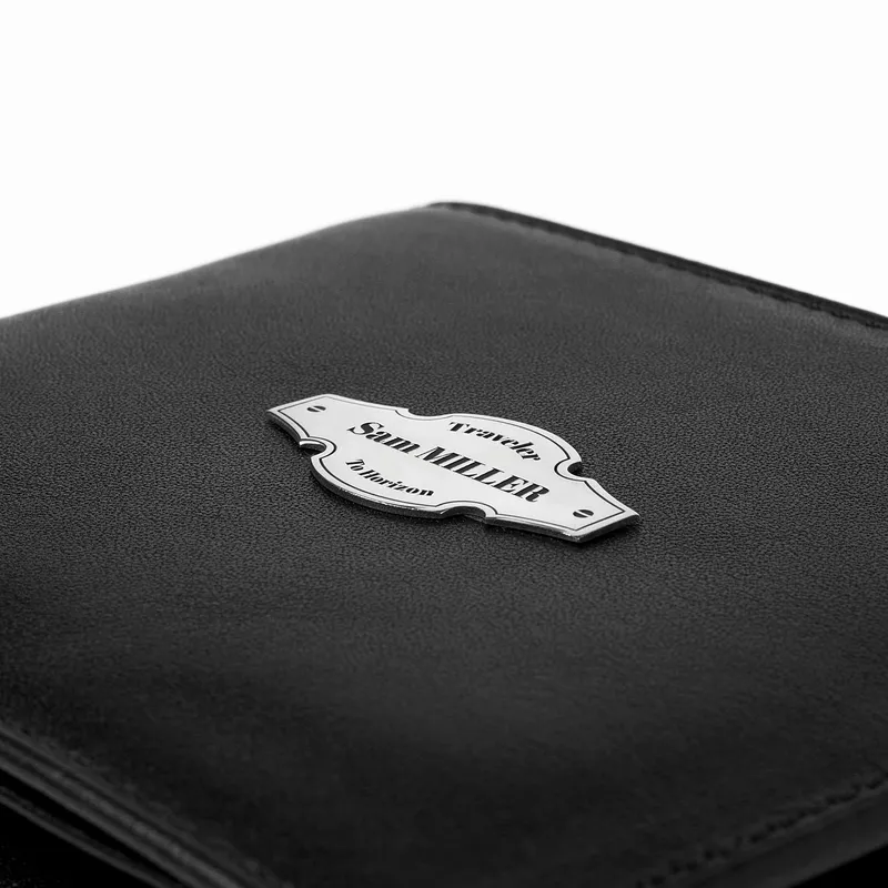 Personalised Leather Wallet with Silver Detailing for Travellers