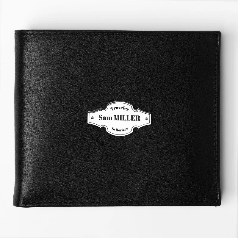 Personalised Leather Wallet with Silver Detailing for Travellers
