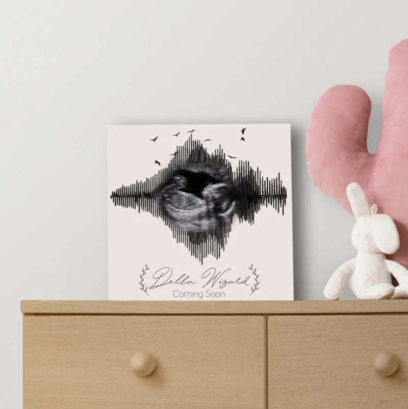 Ultrasound Baby Echo Canvas Picture with Personalized Picture and Name