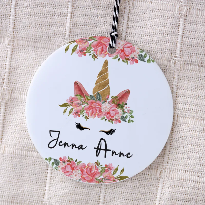 Personalised Unicorn Tree Ornament for Kids and Babies