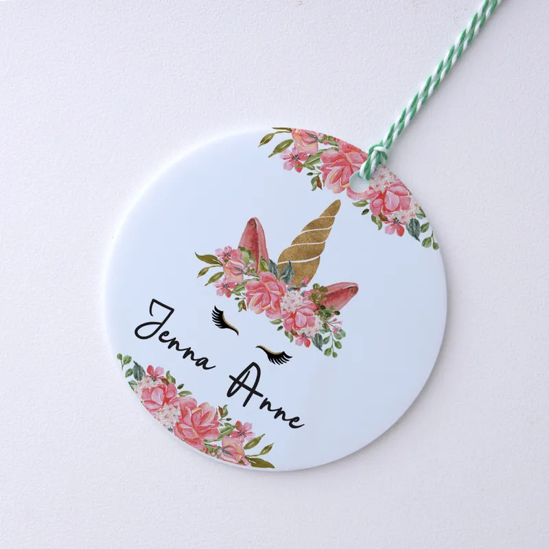 Personalised Unicorn Tree Ornament for Kids and Babies