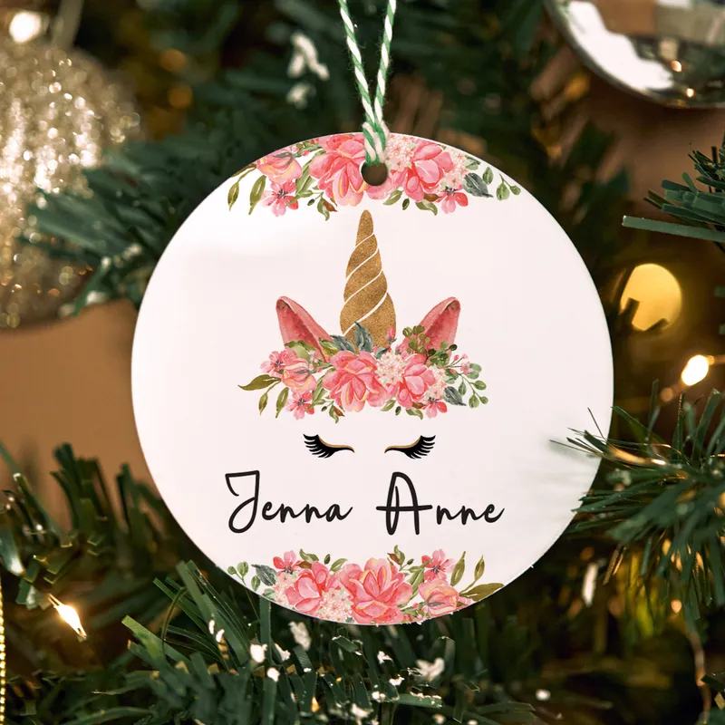 Personalised Unicorn Tree Ornament for Kids and Babies