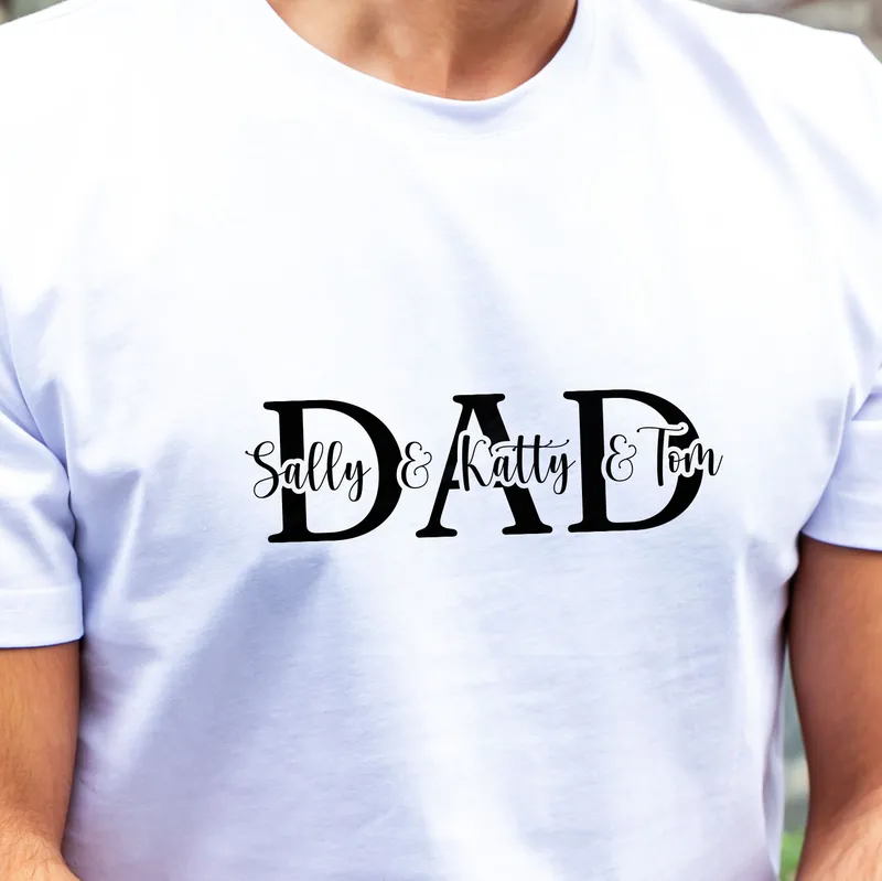 Unique Gift for Dad Personalized Family Name T-Shirt