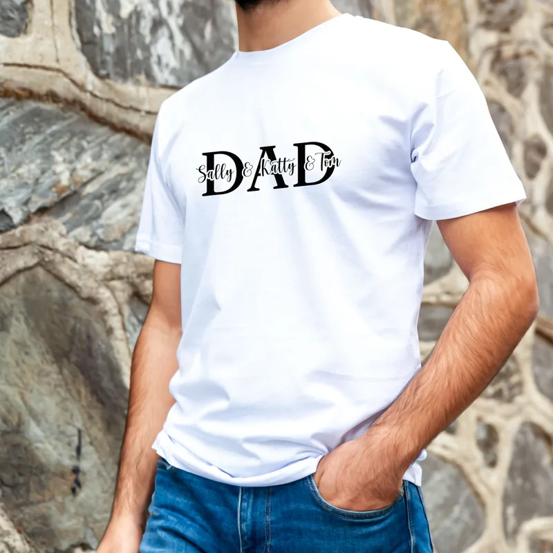 Unique Gift for Dad Personalized Family Name T-Shirt