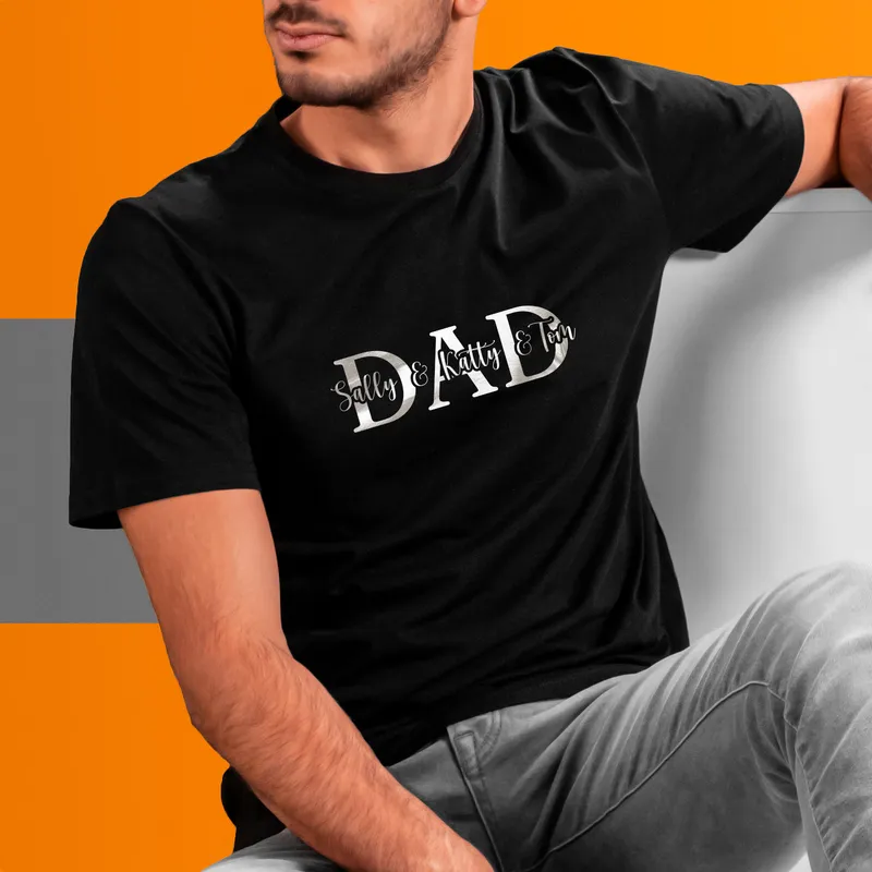 Unique Gift for Dad Personalized Family Name T-Shirt