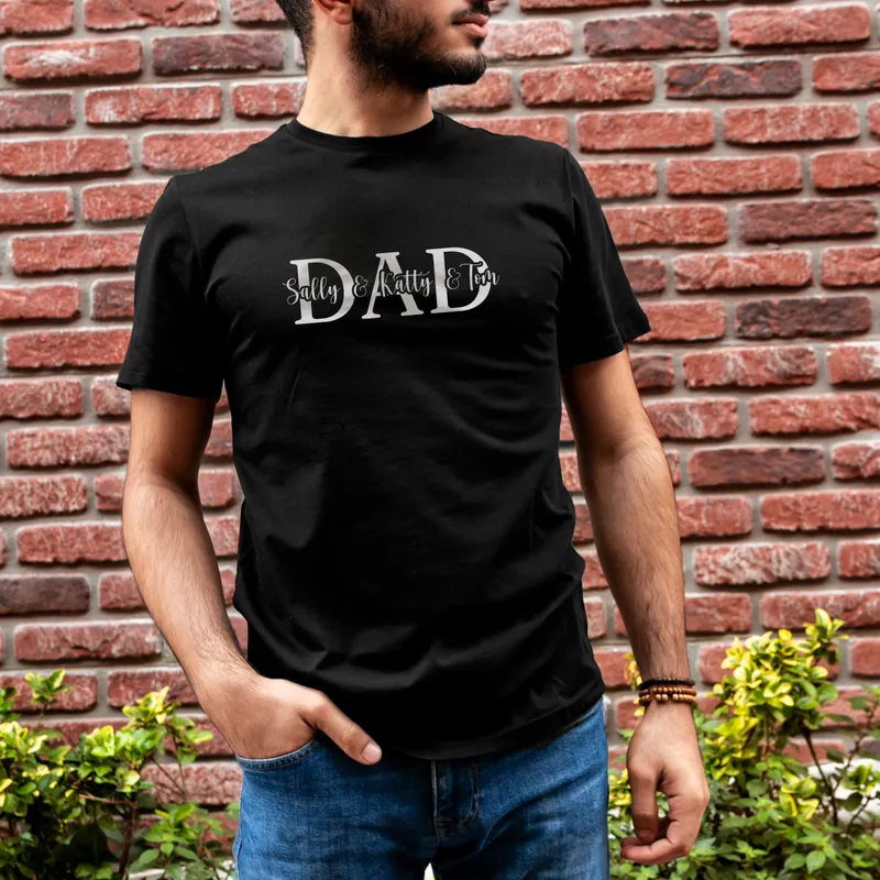 Unique Gift for Dad Personalized Family Name T-Shirt