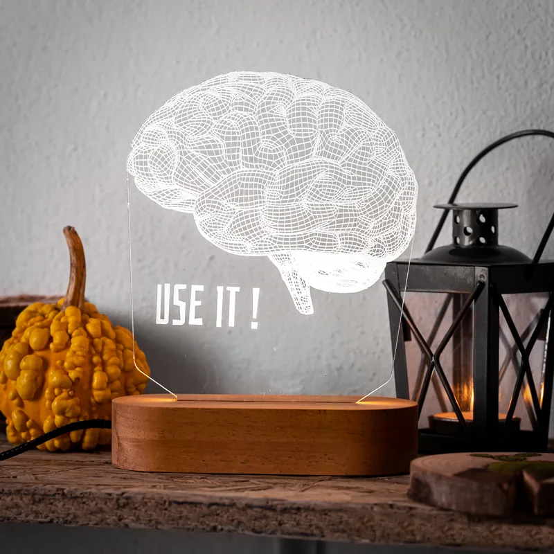 Brainy Banter 3D LED Lamp for Home and Office Decor