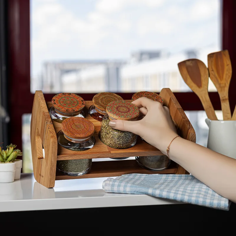 Vacuum-Sealed Custom Stand 6-Piece Spice Set