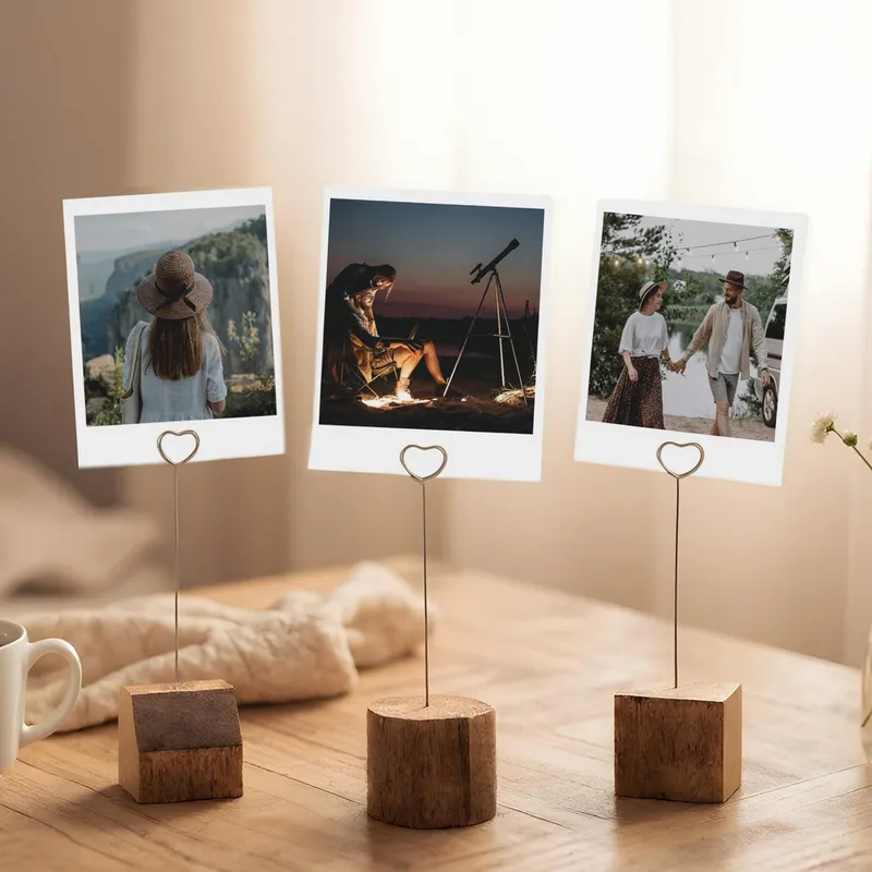 Valentine Gift Heart Photo Holder Set