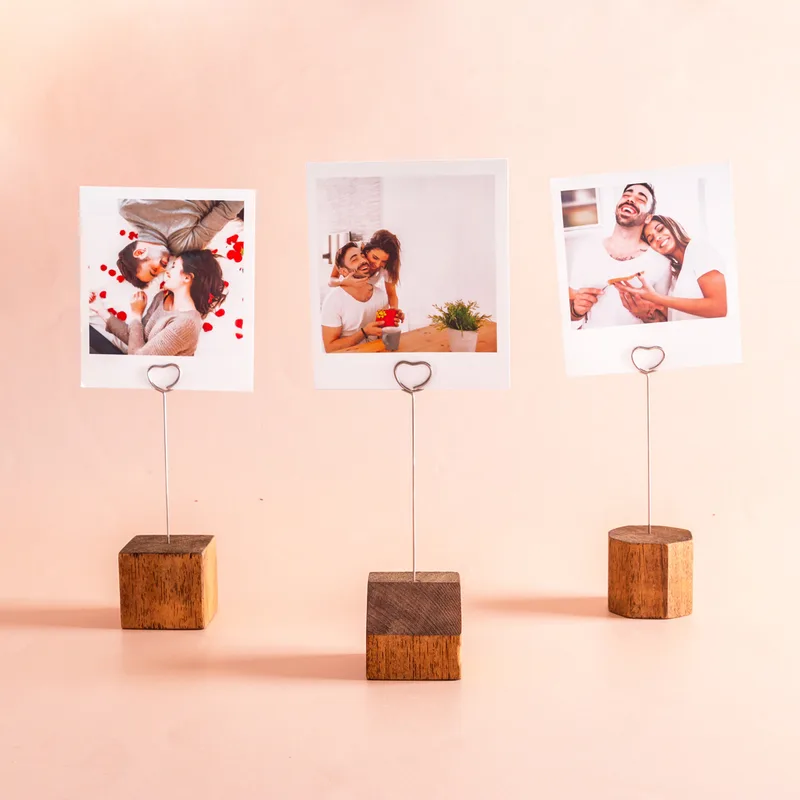 Valentine Gift Heart Photo Holder Set