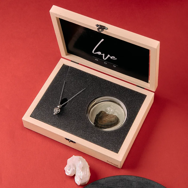 Valentine's Day Gift Oyster Necklace - Real Pearl Necklace Wooden Gift Box