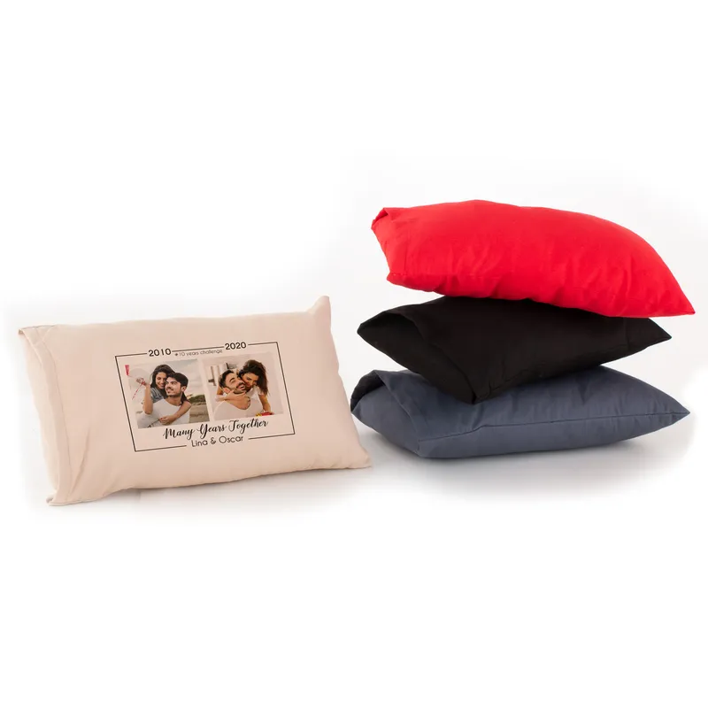 Valentine's Gift 10 Years Challenge Photo Printed Pillow