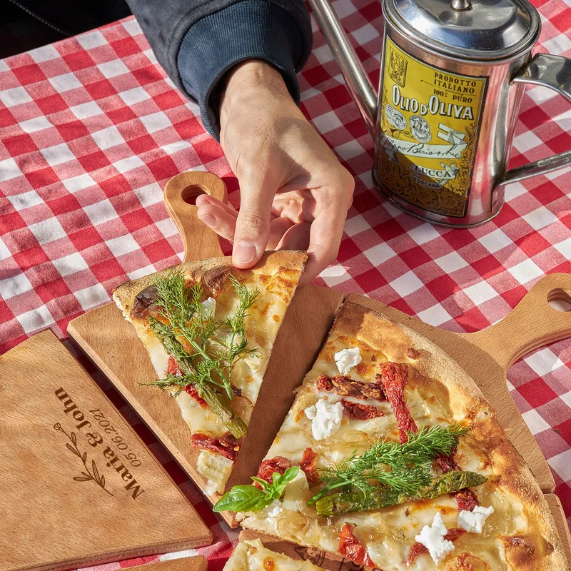 Personalised Wooden Pizza Serving Set for Special Moments