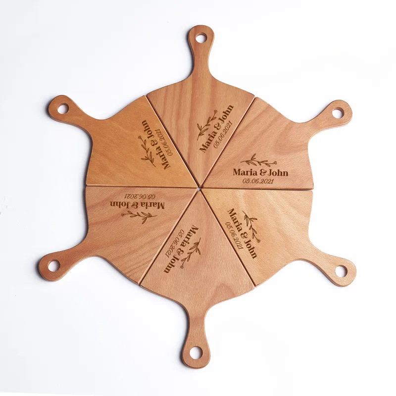 Personalised Wooden Pizza Serving Set for Special Moments