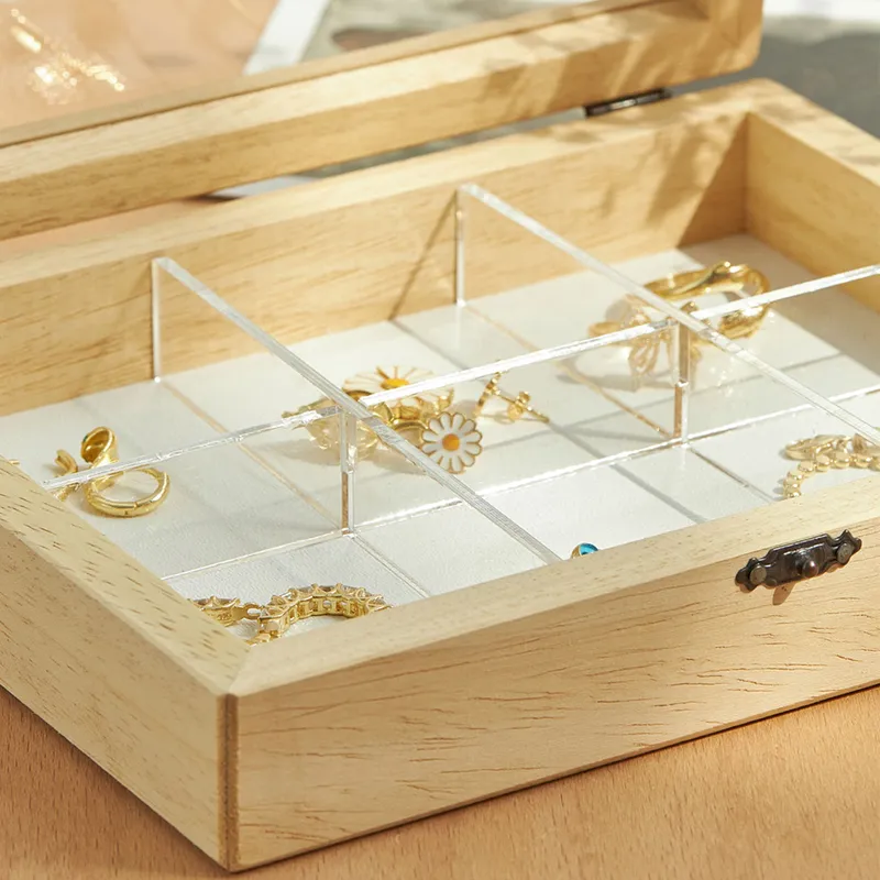 Valentine's Gift Accessory Organizer Box - Personalized Wooden Jewelry Box