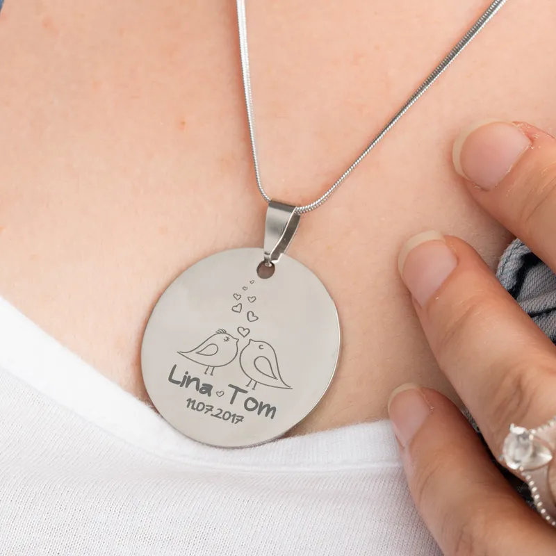 Personalised Lovebirds Anniversary Necklace for Her