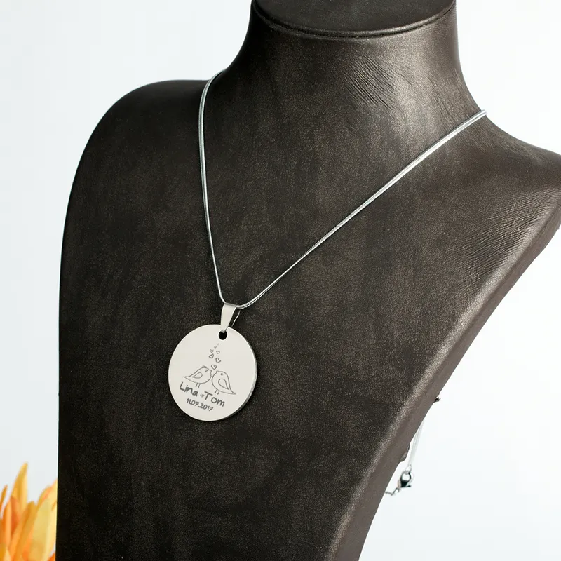 Personalised Lovebirds Anniversary Necklace for Her