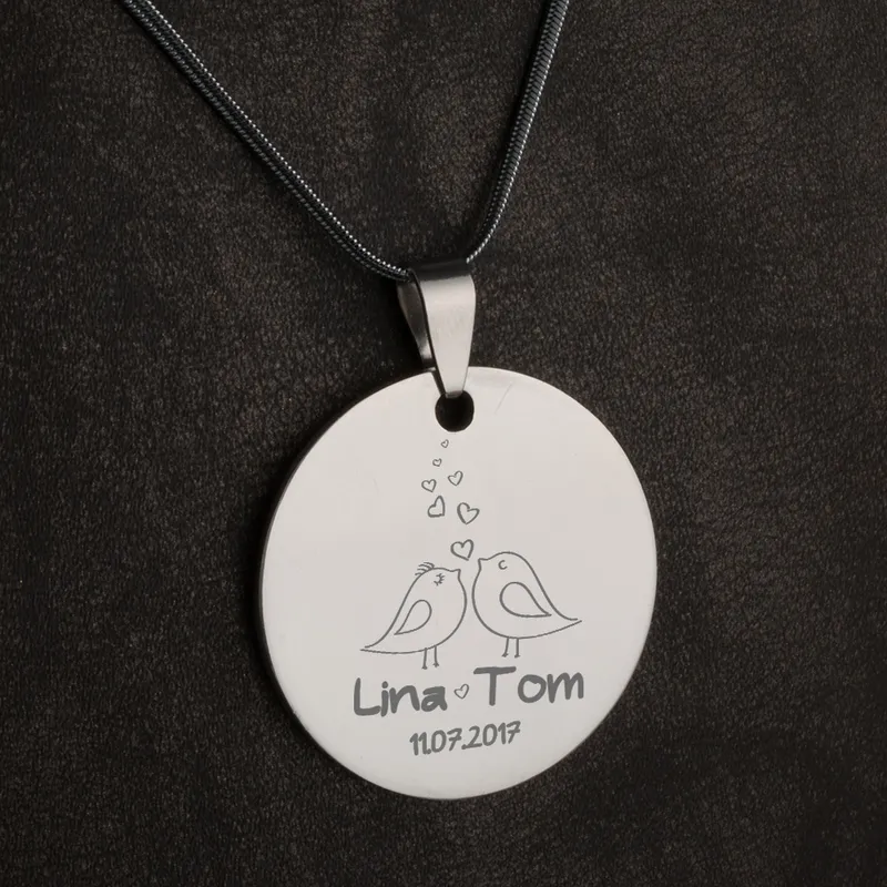 Personalised Lovebirds Anniversary Necklace for Her