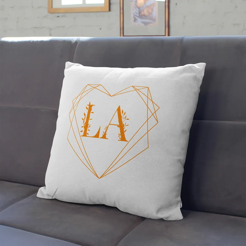 Valentine's Gift Initial Written Decorative Pillow
