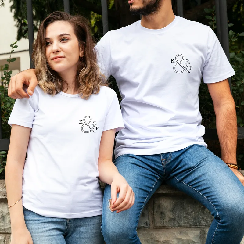 Valentine's Gift Minimal Letter Designed Dear T-Shirt Combination