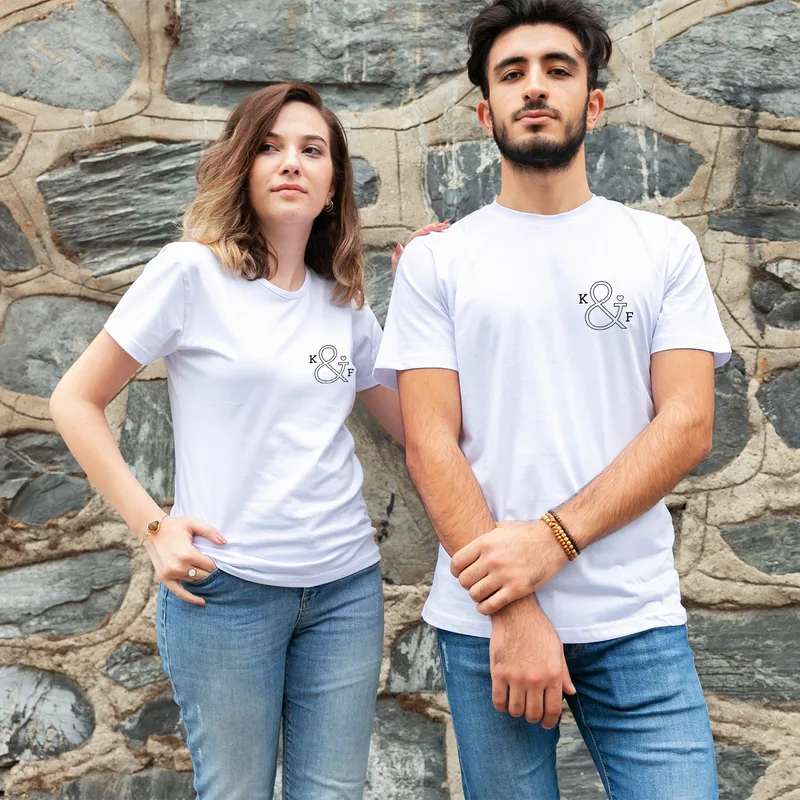 Valentine's Gift Minimal Letter Designed Dear T-Shirt Combination