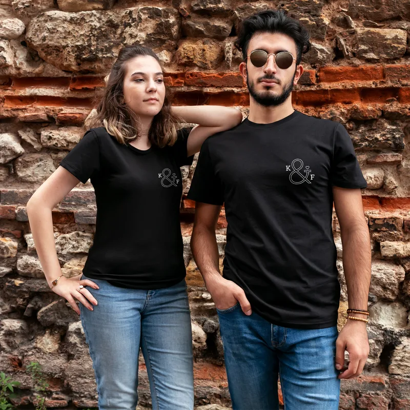 Valentine's Gift Minimal Letter Designed Dear T-Shirt Combination