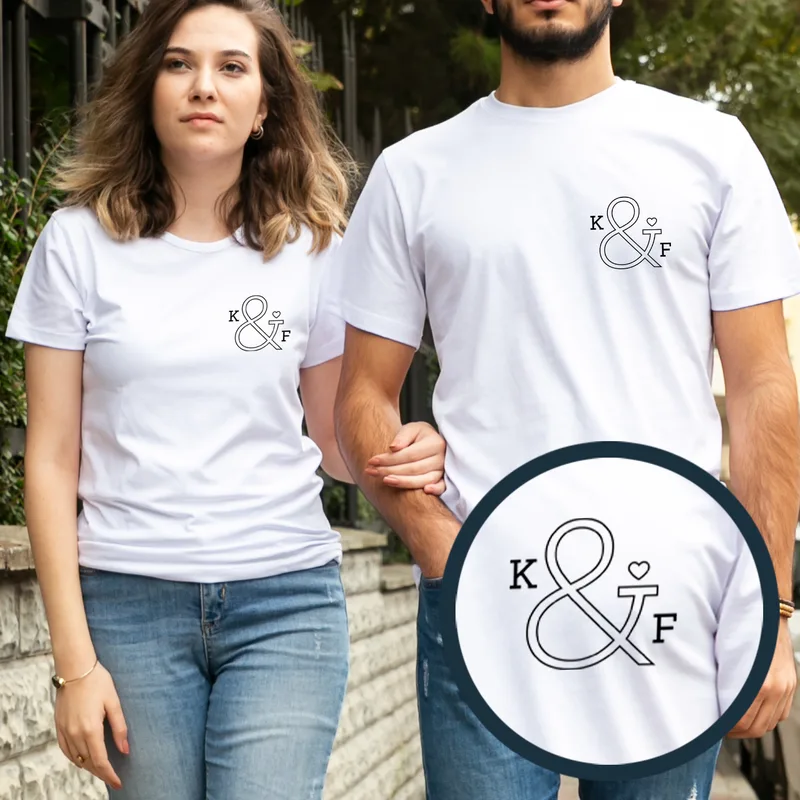 Valentine's Gift Minimal Letter Designed Dear T-Shirt Combination