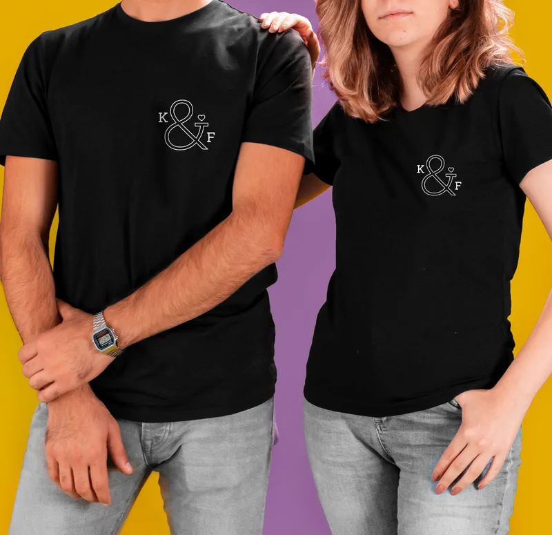 Valentine's Gift Minimal Letter Designed Dear T-Shirt Combination