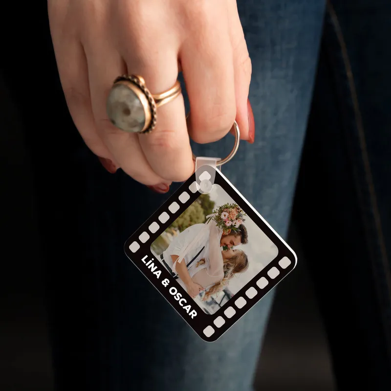 Valentine's Gift Movie Strip Printed Keychain