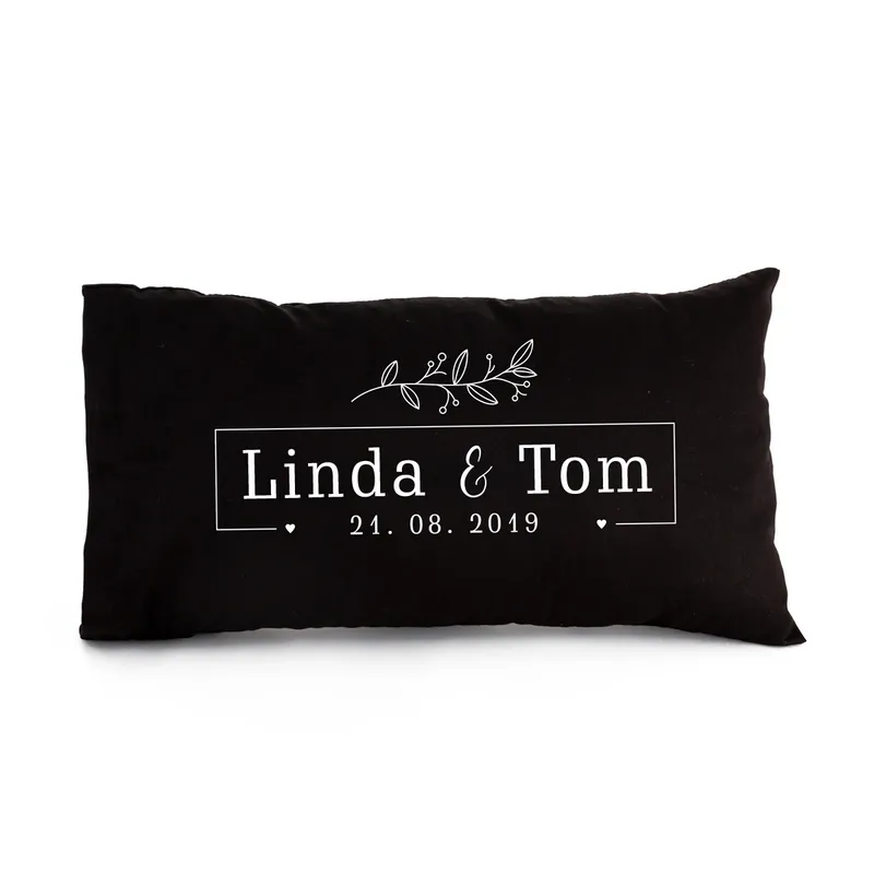 Personalised Couple's Name and Date Pillow for Romantic Occasions