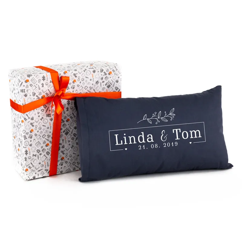 Personalised Couple's Name and Date Pillow for Romantic Occasions