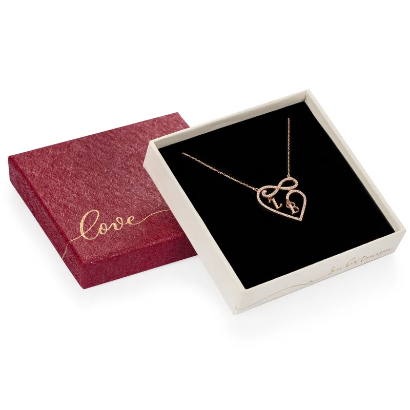 Valentine's Gift Personalized Letter Heart Silver Necklace