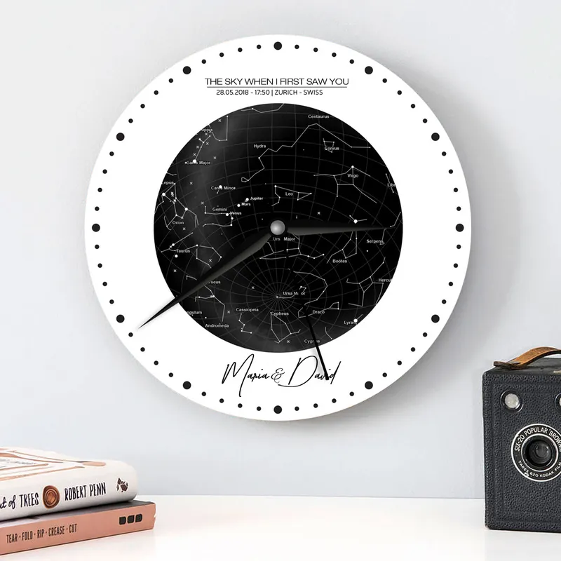 Personalised Star Map Wall Clock for Romantic Occasions