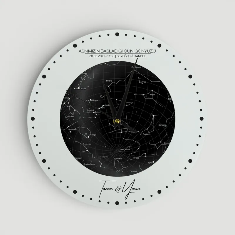 Personalised Star Map Wall Clock for Romantic Occasions