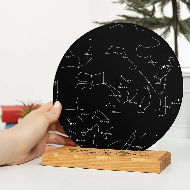 Valentine's Gift Star Map Designed Plaque Table
