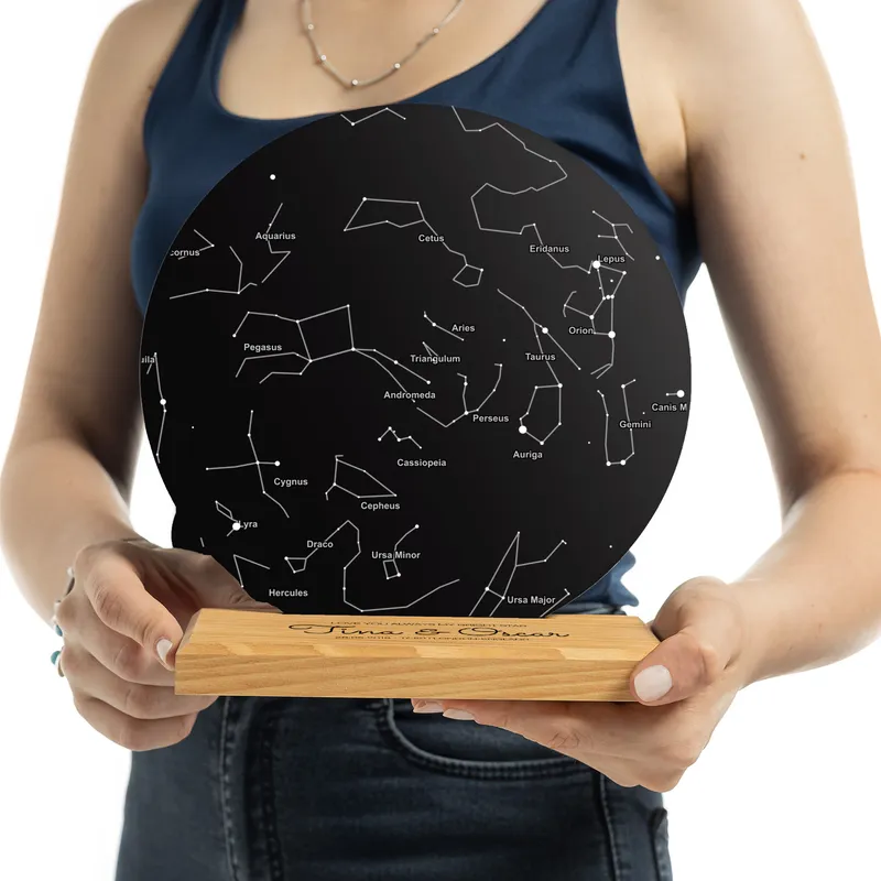 Valentine's Gift Star Map Designed Plaque Table