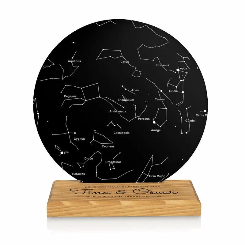 Valentine's Gift Star Map Designed Plaque Table