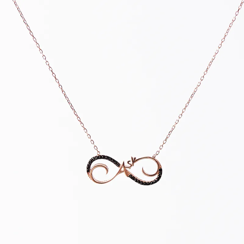 Valentine's Love Necklace Name Written Gift Box with Flower Bouquet