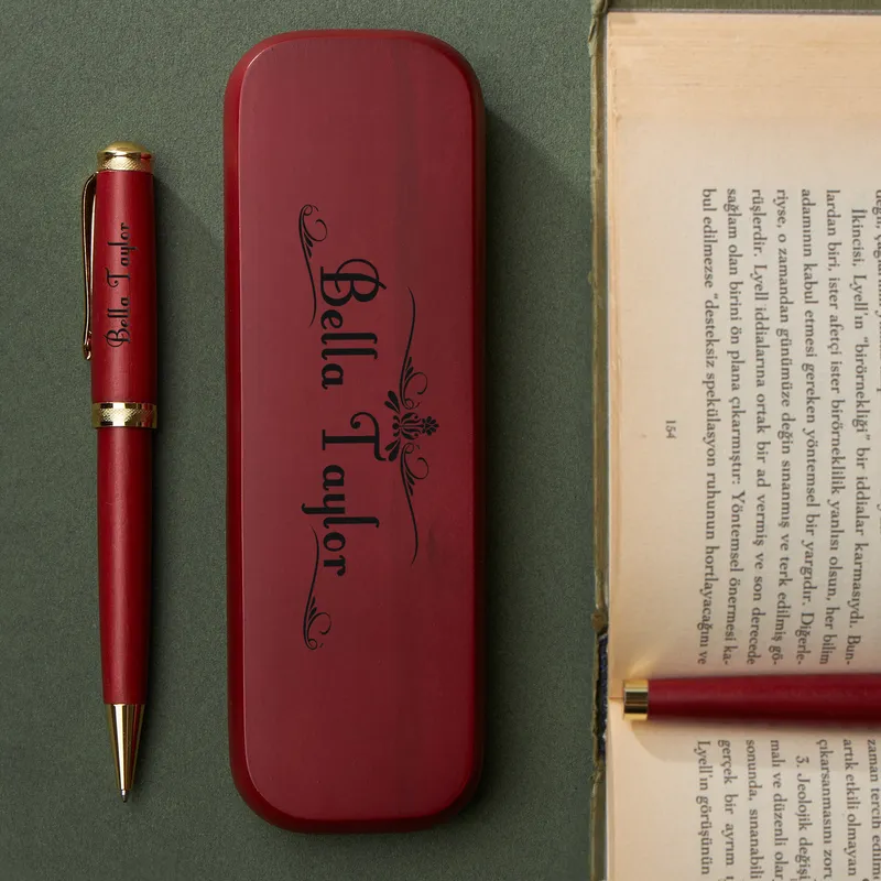 Valentine's Special Wooden Pen Set