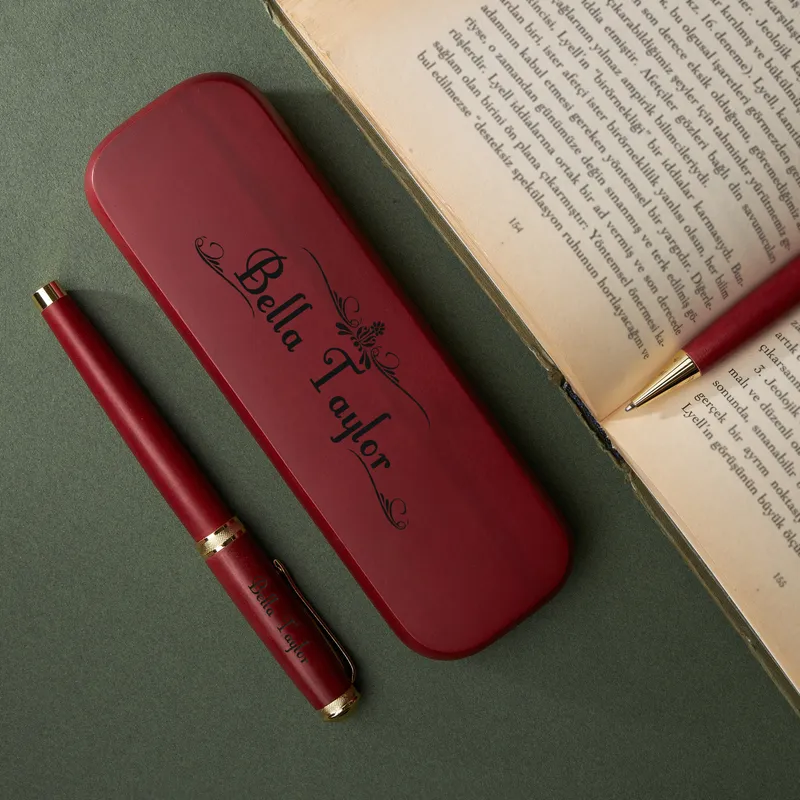 Valentine's Special Wooden Pen Set
