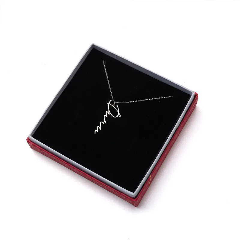 Personalised Silver Name Necklace in Vertical Script