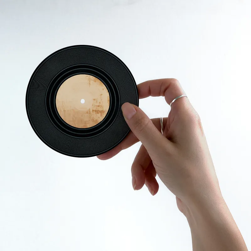 Vintage Vinyl Coaster Set for Retro Music Lovers